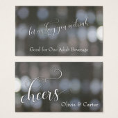 Drink Tickets, White Script Over Neutral Bokeh (正面&裏面)