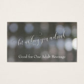 Drink Tickets, White Script Over Neutral Bokeh (正面)