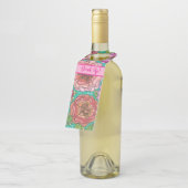 "Drink Up!" Floral Wine Gift Tag ボトルネックタグ (アングル)