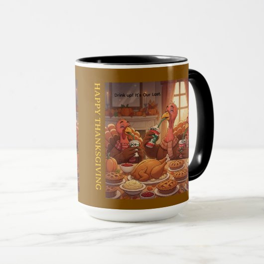 Drink up Thanksgiving Mug マグカップ (正面右)
