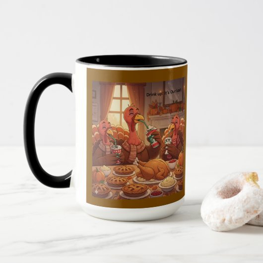 Drink up Thanksgiving Mug マグカップ (ドーナツ付き)