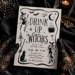 Drink Up, Witches ハロウィンパーティー招待状 招待状
