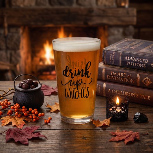 Drink Up Witches 魔法使いのための面白いハロウィンスクリプト引用符 タンブラーグラス