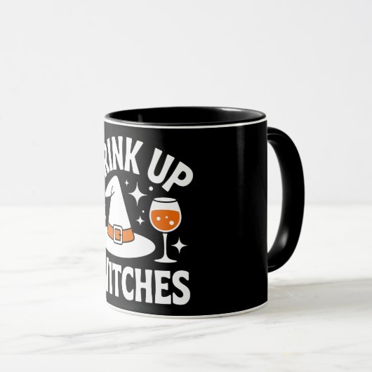 Drink Up Witches Funny Halloween マグカップ (正面右)