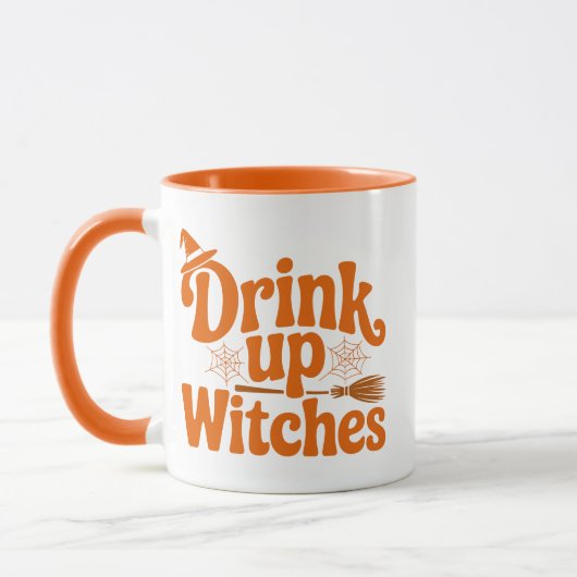 Drink Up Witches Retro Halloween マグカップ (左)