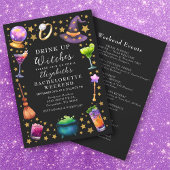 Drink up Witches Spooky Bachelorette Weekend 招待状