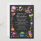 Drink up Witches Spooky Bachelorette Weekend 招待状 (正面)