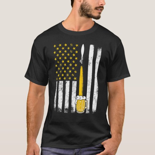 Drinkers 365 Craft Beer American Flag USA Tシャツ (正面)
