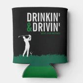 Drinkin' & Drivin' Adult Golf Birthday Party Black 缶クーラー (裏面)