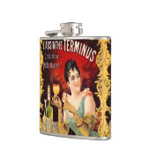 Drinkingアールヌーボーヴィンテージのアブサンの女性ラベル フラスク (左)