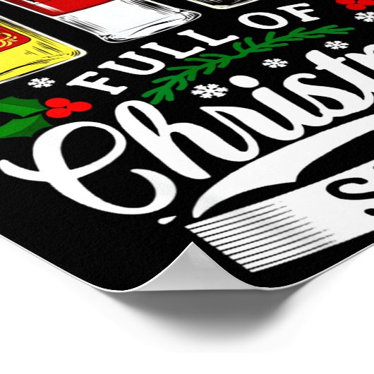 Drinking Alcohol Christmas Party Gift Full Of Chri ポスター (角)