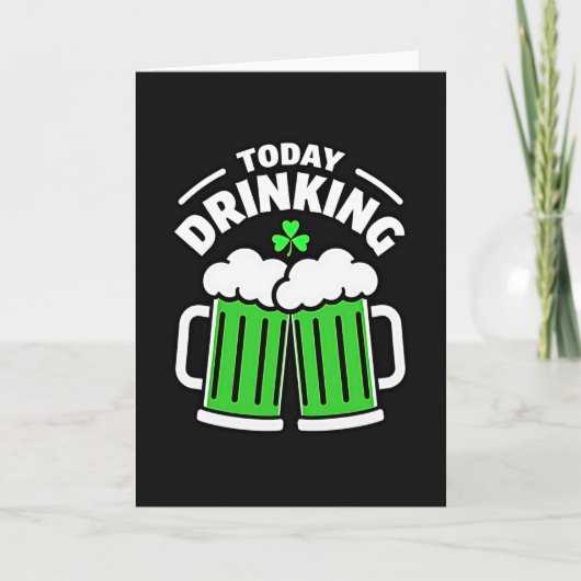 Drinking Beer Shamrock Fun Card カード (正面)