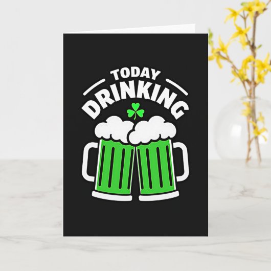 Drinking Beer Shamrock Fun Card カード (黄色い花)