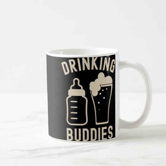 Drinking Buddies Dad Grandpa New Baby Beer And Bot コーヒーマグカップ (右)