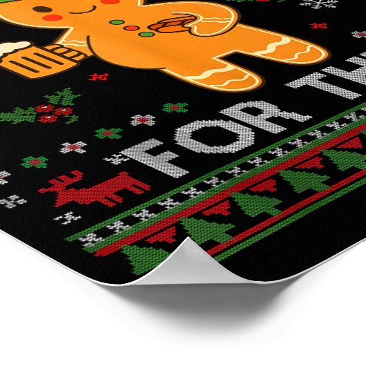 Drinking For Three Pregnancy Announcement Ugly Swe ポスター (角)