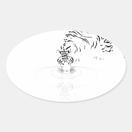 Drinking Tiger 楕円形シール (正面)