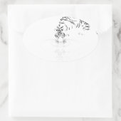 Drinking Tiger 楕円形シール (バッグ)