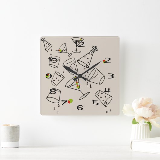 Drinks Acrylic Clock スクエア壁時計 (ホーム)