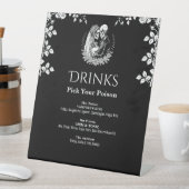 Drinks Black Elegant Gothic Skeleton Wedding 台座サイン (インサイチュ)