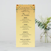 Drinks Menu Card - Golden Flowers Wedding Set メニュー (スタンド正面)