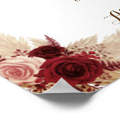 Drinks Menu Pampas Grass Bridal Wedding  Poster ポスター (角)