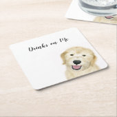 Drinks on Meコースター スクエアペーパーコースター (アングル)