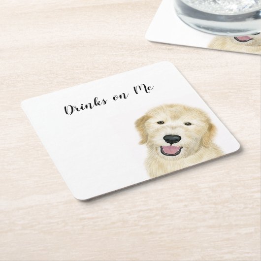 Drinks on Meコースター スクエアペーパーコースター (アングル)