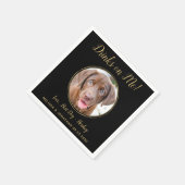 Drinks On Meブラック金ゴールド結婚の愛犬の写真 スタンダードカクテルナプキン (角)