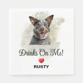 Drinks on Me Australian Cattle Dog スタンダードランチョンナプキン