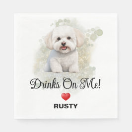Drinks on Me Bichon Frise Wedding スタンダードランチョンナプキン