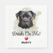 Drinks on Me Cane Corso Wedding Dog Photo スタンダードランチョンナプキン (正面)