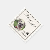 Drinks on Me Custom Pet Photo Old Money Wedding  スタンダードカクテルナプキン (角)
