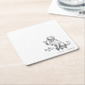 Drinks On Me Cute Dog Coaster スクエアペーパーコースター (アングル)