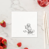 Drinks On Me Cute Fun Dog Cocktail Napkins スタンダードカクテルナプキン (インサイチュ)