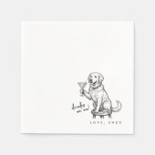 Drinks On Me Cute Fun Dog Cocktail Napkins スタンダードカクテルナプキン (正面)