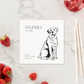 Drinks on Me Dog 結婚's スタンダードカクテルナプキン (インサイチュ)
