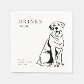 Drinks on Me Dog 結婚's スタンダードカクテルナプキン (正面)