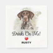 Drinks on Me German Shorthaired Pointer Wedding スタンダードランチョンナプキン (正面)