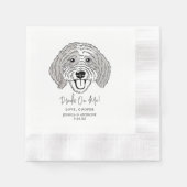 Drinks On Me Pets Custom Hand Drawing Wedding 縁ありカクテルナプキン (正面)