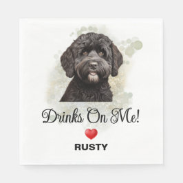 Drinks on Me Portuguese Waterdog Wedding スタンダードランチョンナプキン