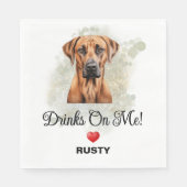 Drinks on Me Rhodesian Ridgeback 結婚's スタンダードランチョンナプキン (正面)