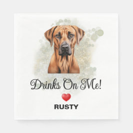 Drinks on Me Rhodesian Ridgeback 結婚's スタンダードランチョンナプキン