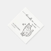 Drinks on Me Script Cute Pet Cat Wedding スタンダードカクテルナプキン (角)