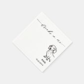 Drinks on Me Script Dachshund Doxie Dog 結婚's スタンダードカクテルナプキン (角)