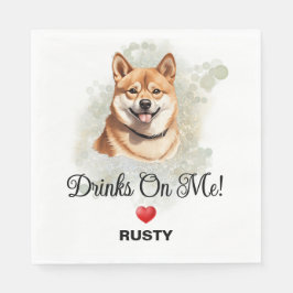 Drinks on Me Shiba Inu Wedding スタンダードランチョンナプキン