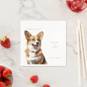 Drinks on Me Welsh Corgi Pet Wedding  スタンダードカクテルナプキン (インサイチュ)