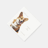 Drinks on Me Welsh Corgi Pet Wedding  スタンダードカクテルナプキン (角)