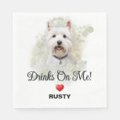 Drinks on Me West Highland Terrier スタンダードランチョンナプキン (正面)
