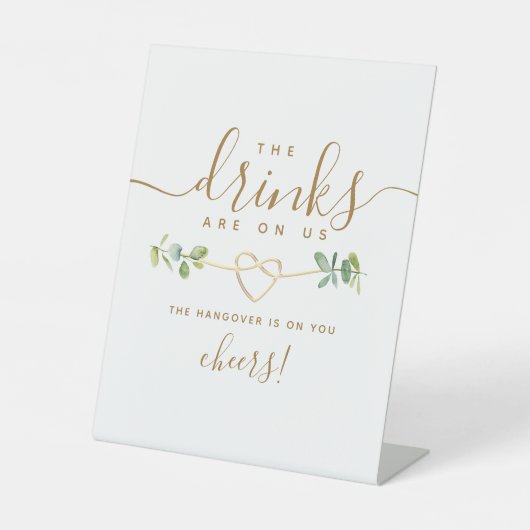 Drinks on Usオープンおもしろいバーペデスタルサイン 台座サイン (正面)