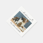 Drinks on Us Dog Cat Photo Reception Cocktail スタンダードカクテルナプキン (角)